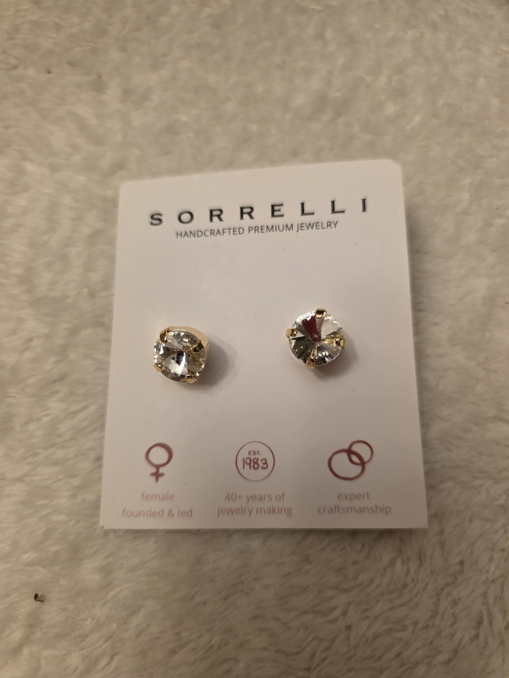 Sorrelli Gold-Tone Clear Crystal Stud Earrings